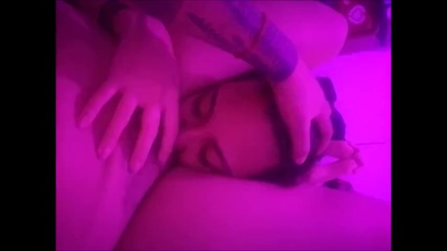 eating babe under the soft pink light