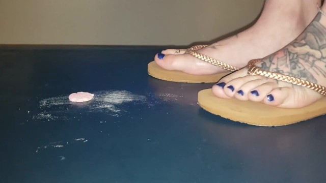 Crushing candy with my feet! 19