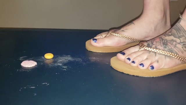 Crushing candy with my feet! 19
