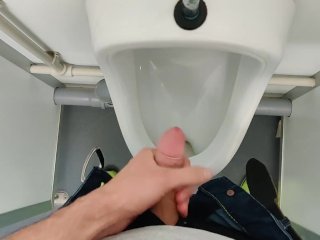 Horny Risky Wank At A Public Toilet