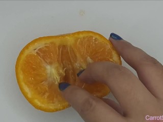 Fruit Finger Fuck Orange juicy love Secret_Masturbation Part 1