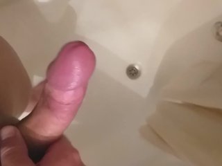 Young Guy Masturbates In The Shower Cock Close Up