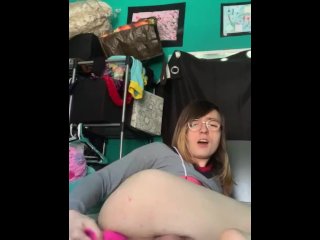 Thicc 18 Year Old Tgirl Destroys Herself With Vibrating Dildo