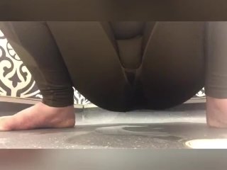 Naughty Teen Plays With Stepsisters Toothbrush Through Yoga Pants