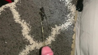 Bisexual Rjohnson1226- Naughty Pee On My Bedroom Floor Makes Me SUPER Horny So I Had To Cumulate It