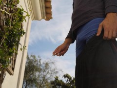 Hot guy caught smoking and sagging outside (non-nude) 