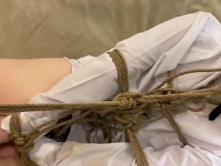 A.Sky SHIBARI TIGHT BANDAGE AND GAG FOR SLAVE GIRL! Loves_to be a toy in the hands of the_owner!