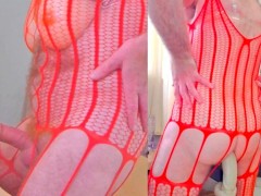 2-sides fuck in red fishnet - Kong to asshole & dick to Ice Lady - part1