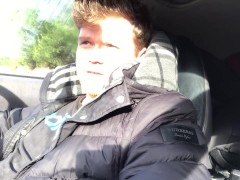 Straight British Dad Wanking In Car