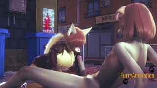 Furry In The Street Furry Yaoi Fox Blowjobs Dog And Puts Cums In His Mouth