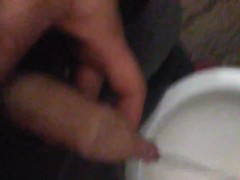 Hairy 20 y/o uncut cock pissing