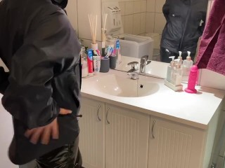 Amateur trying on leather jacket and_raincoats haul - why girls take so long to get ready