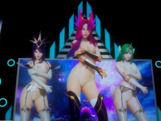 [Mmd] Blackpink - Dont Know What To Do Strip Vers. Xayah Soraka Syndra 3D Erotic Dance