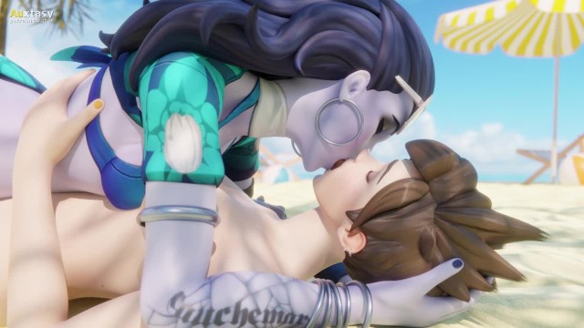 Widowmaker and Tracer making out - Overwatch