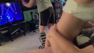 Video Game While The Wife Watches Television The Husband Has Sex With His Mistress