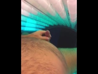 HUBBY MASTURBATING FOR ME IN TANNING BED SUPER SEXY HUGE CRAMY_CUM LOAD