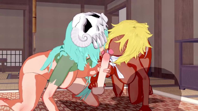 Bleach - Nelliel X Harribel Threesome 3D Hentai