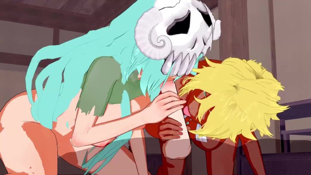 Bleach - Nelliel X Harribel Threesome 3D Hentai