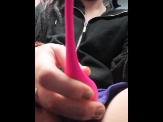 POV Fucking Myself in My Purple Skirt on_the Train Ride Home with_My Lush