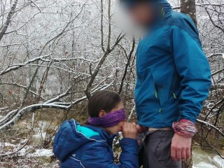 Public Blowjob And Cum Swallow Near The Mountain_River