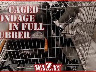 Caged Bondage In Full Rubber