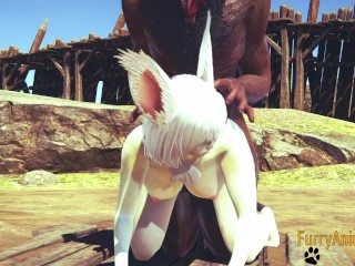 Furry Hentai - Beast and Bunny_having wild sex on the_mountain