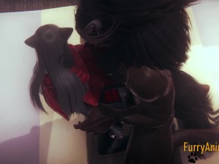 Furry_Hentai - Beast and Black Cat having wild sex end_crempie