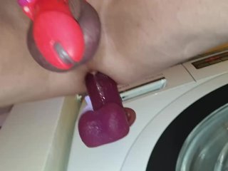 Being Fucked By Dildo Stuck To Washing Machine On Spin Whilst I'M In Chastity