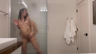 Hot Couple On Vacation In A Steamy Glass Shower