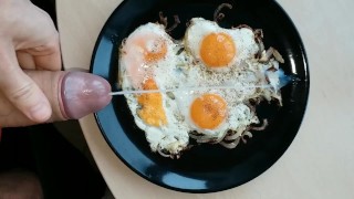 Kozzy Prepares Delicious Breakfast And Cumming On Food