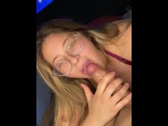 Blonde loves sucking cock