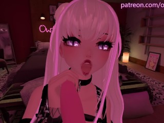 Beautiful POV Blowjob in VRchat - with lewd moaning_and ASMR noises [VRchat erp, 3D_Hentai]
