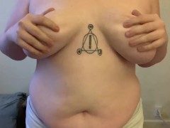 Topless boob play - ghost nipples