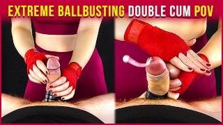Era Of The Extreme Ballbusting Double Cum Femdom Handjob