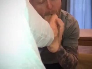 Horny Hungover Master Makes His Sub Sniff His Smelly Socks And Feet