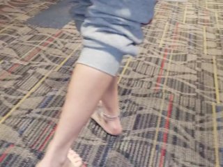 Public Hotel Hallway Fun With My Feet!