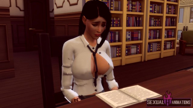 Students First Time Lesbian in the Library - Sexual Hot Animations