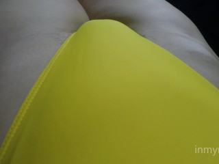 Playing with my pussy mound cameltoe_in a_sexy swimsuit.