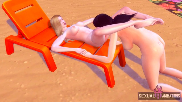 My Girlfriend is not Ashamed. Lesbian Sex on the Beach - Sexual Hot Animations