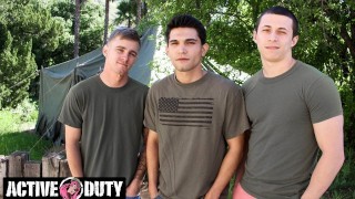 Exciting And Raw Threeway With The New Twinky Guy On Activeduty