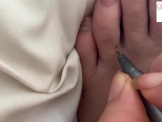 drawing petals on_the moles of my_feet ..foot fetish - glimpseofme