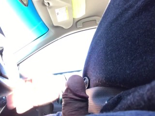 DaddyEdges His Thick Cock While Driving