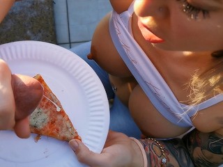 Wild fantasy pizza with cum topping wetkelly...