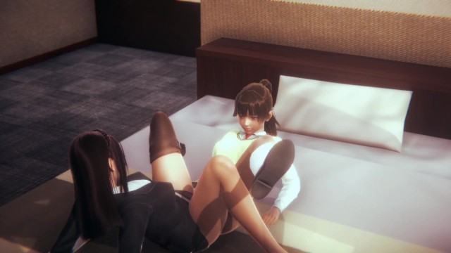 teacher and school girl scissor