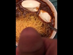 Stroking Over a Bowl of Chili FOOD FETISH