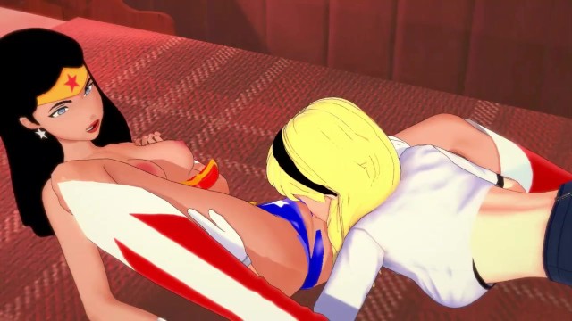 Wonder Woman gets her pussy eaten before tribbing with Supergirl - DC Hentai.