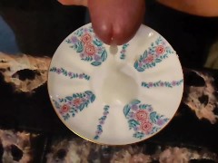 Delicious cum from a plate