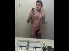 19 year old Jesse Gold jerks his hairy cock (grew out my mustache)