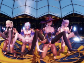 Genshin Impact - Group Dance & Orgy [Uncensored Hentai 4K Mmd]