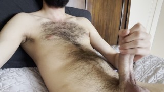 Jerking Off Another Quickie Arab Explosive Cumshot On My Hairy Chest By An Amateur